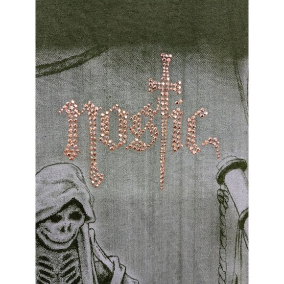 Nostic Grim Reaper Men Size XL Graphic Tee Gothic Skeleton Streetwear Grunge Y2K - Picture 7 of 9